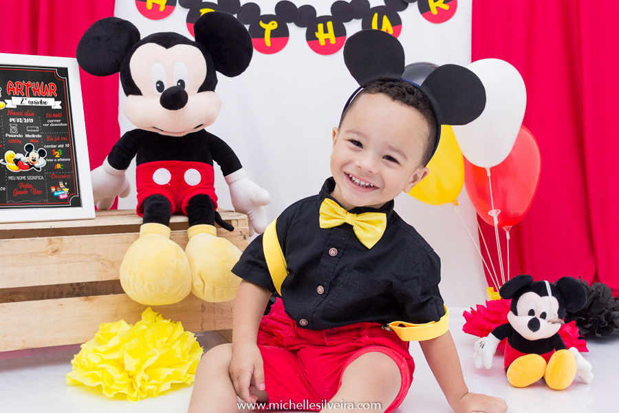 ensaio fotografico infantil tema mickey mouse - arthur 2 anos - em diadema - michellesilveirafotografia