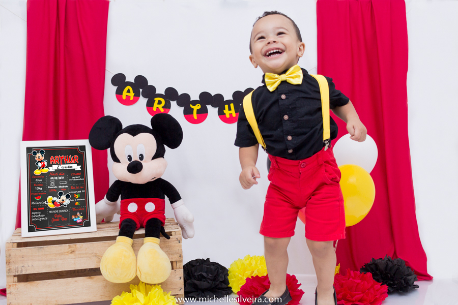 ensaio fotografico infantil tema mickey mouse - arthur 2 anos - em diadema - michellesilveirafotografia