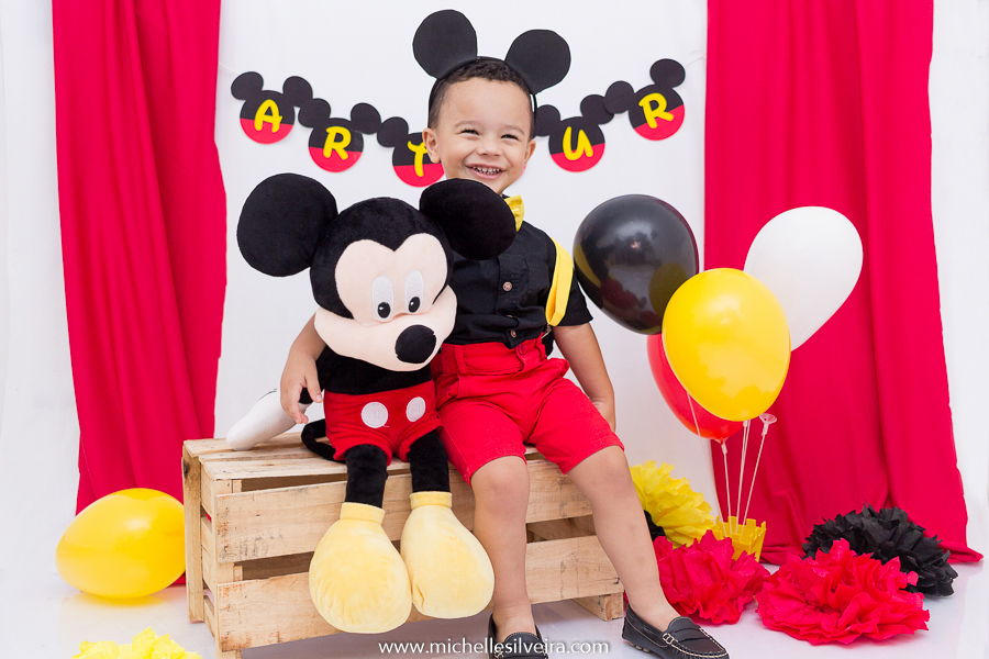 ensaio fotografico infantil tema mickey mouse - arthur 2 anos - em diadema - michellesilveirafotografia