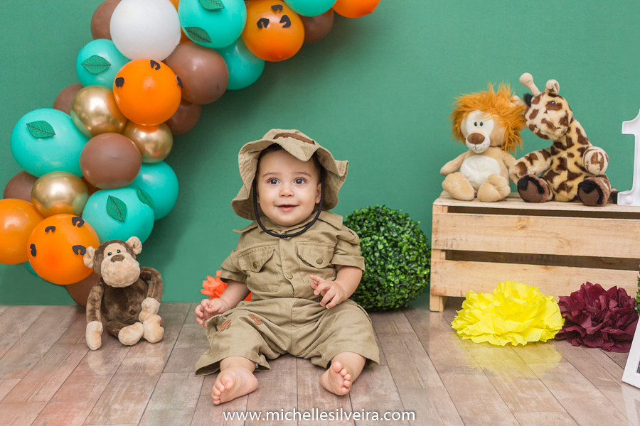 Smash the cake do Bernardo tema safari michelle silveira fotografia