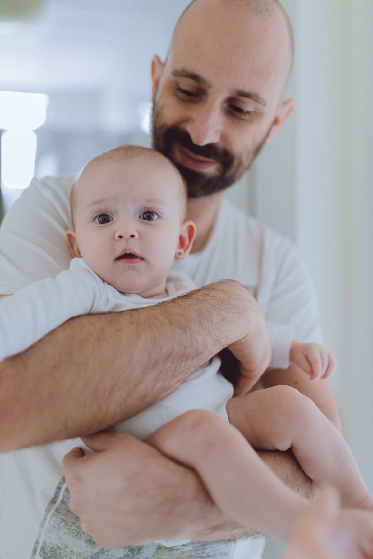 bebê e pai em ensaio de família em Florianópolis