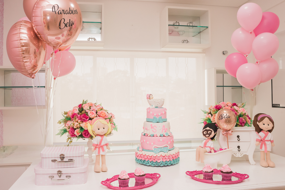 Aniversário infantil de 4 anos da Belinha, Spa Day no Pink Party em São Paulo/SP