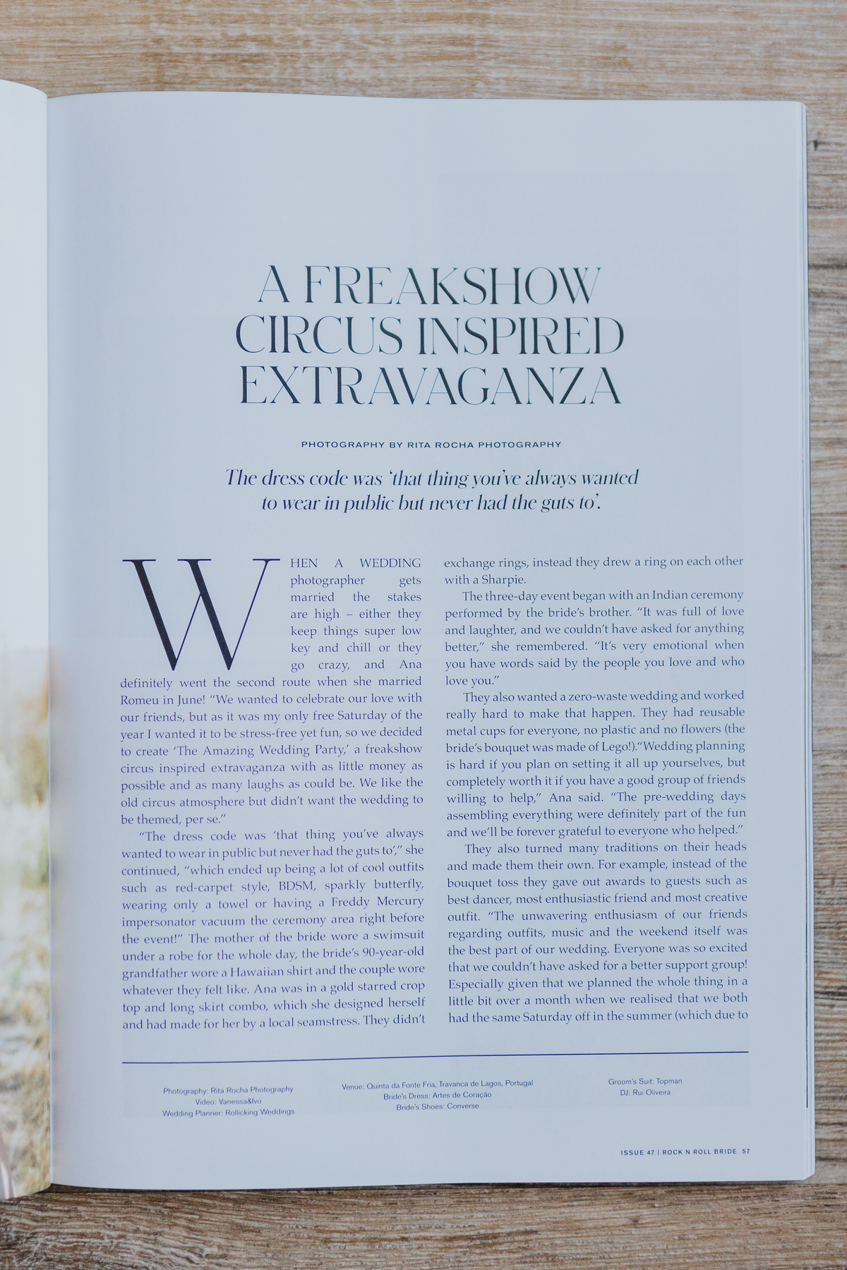 Rock N Roll Bride revista maganize página