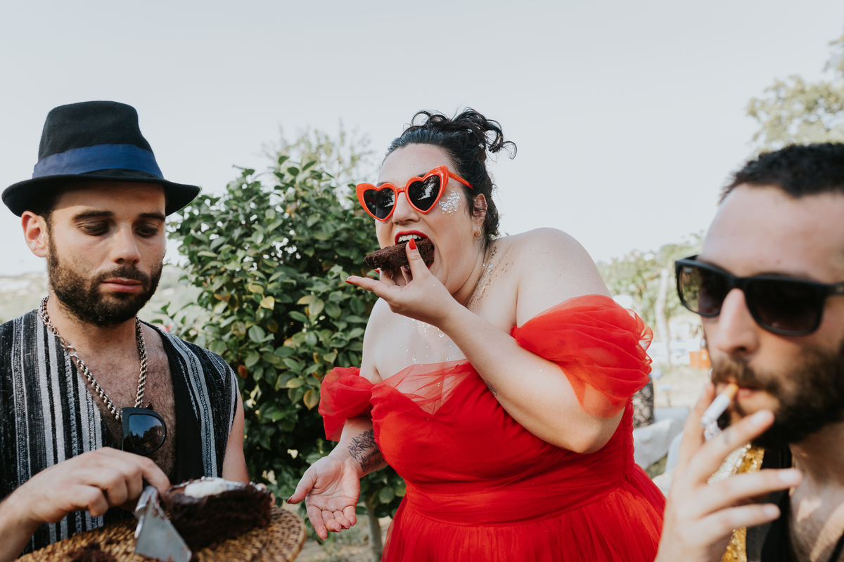 Bolo casamento comer convidados