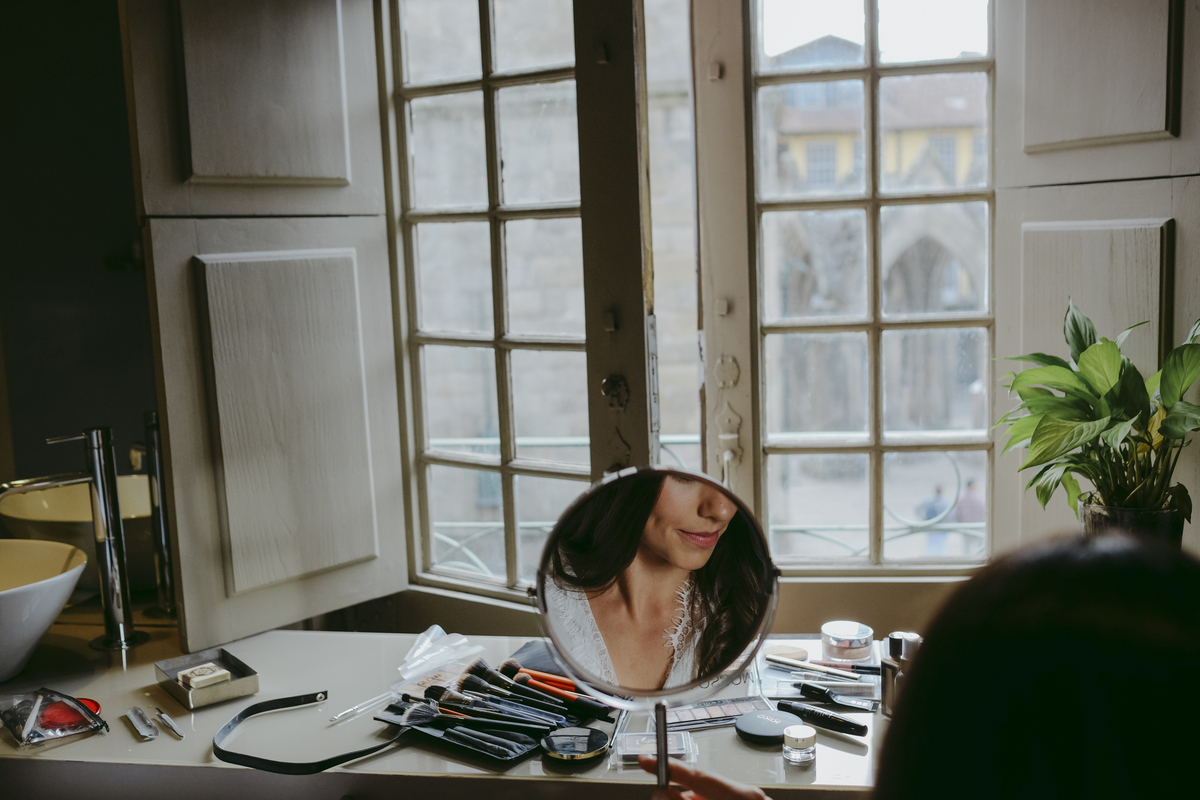 noiva maquilhagem makeup espelho casamento