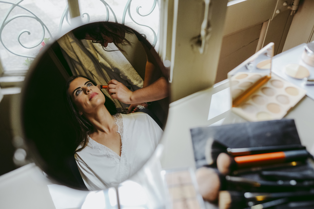 noiva maquilhagem makeup espelho casamento