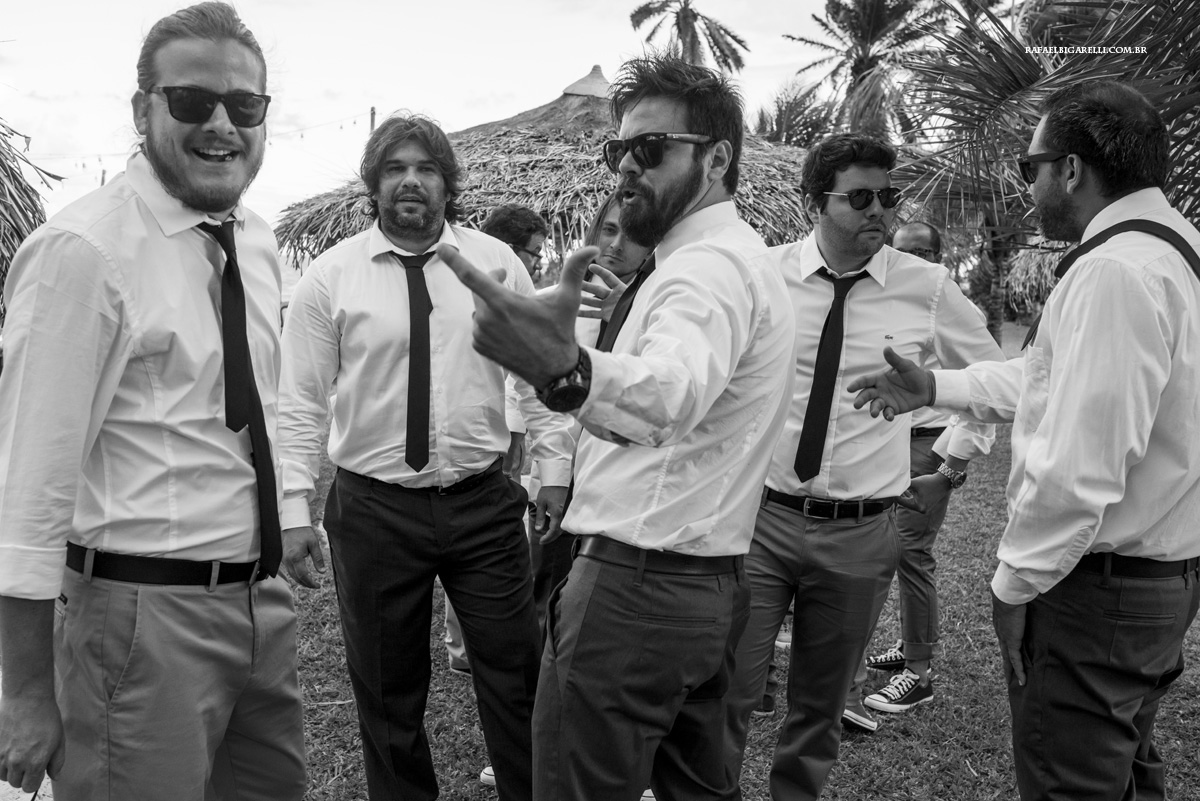 padrinhos reunidos antes do casamento