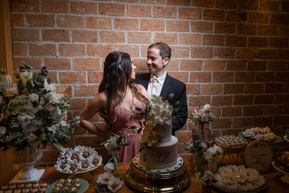 Casal de noivos celebração