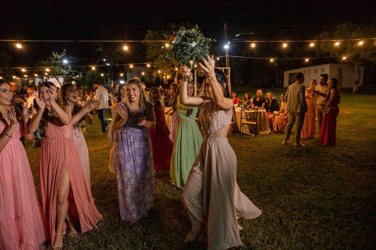 Madrinha pegou o buque