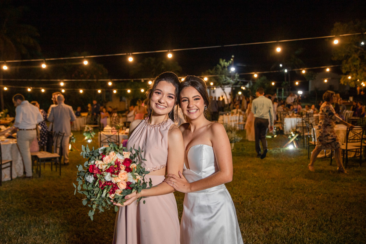 Madrinha pegou o buque