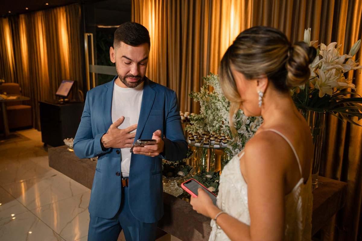 Momento dos votos dos noivos