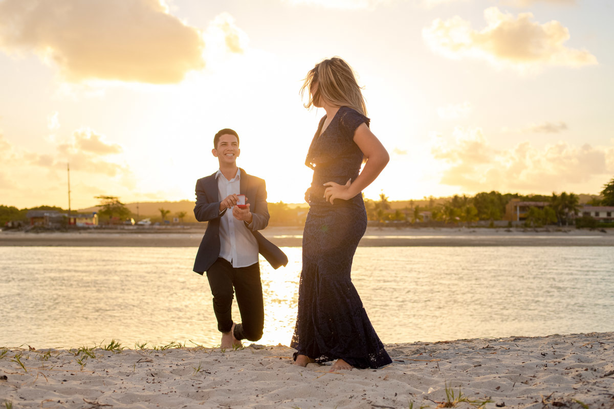 Ele pediu a noiva em casamento no ensaio
