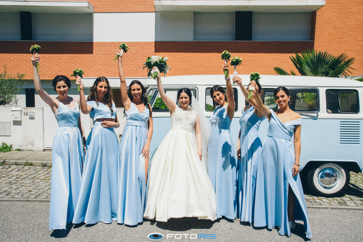honor, amigas de casamento, vestido azul, vestido para damas de honor, maquilhagem noiva, vestido de noiva, ramo da noiva 