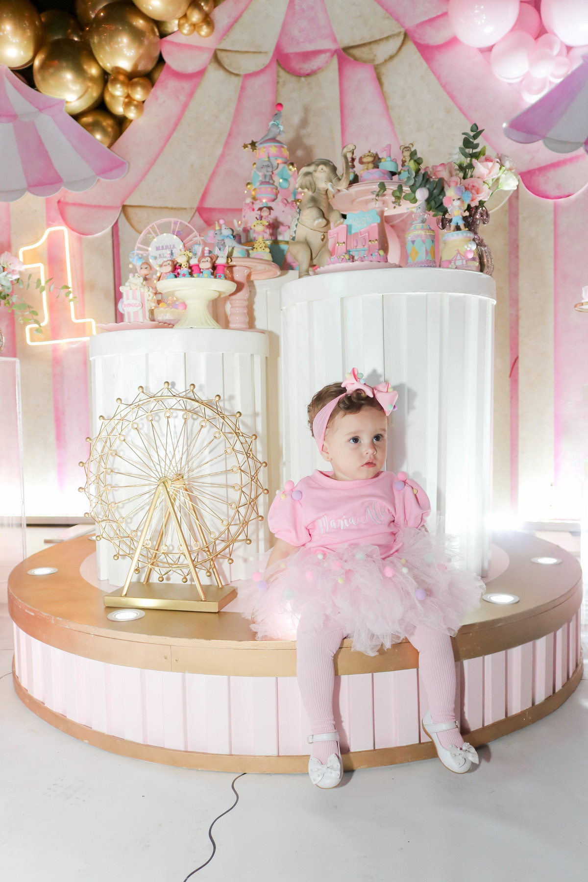 look de bebê circo rosa 