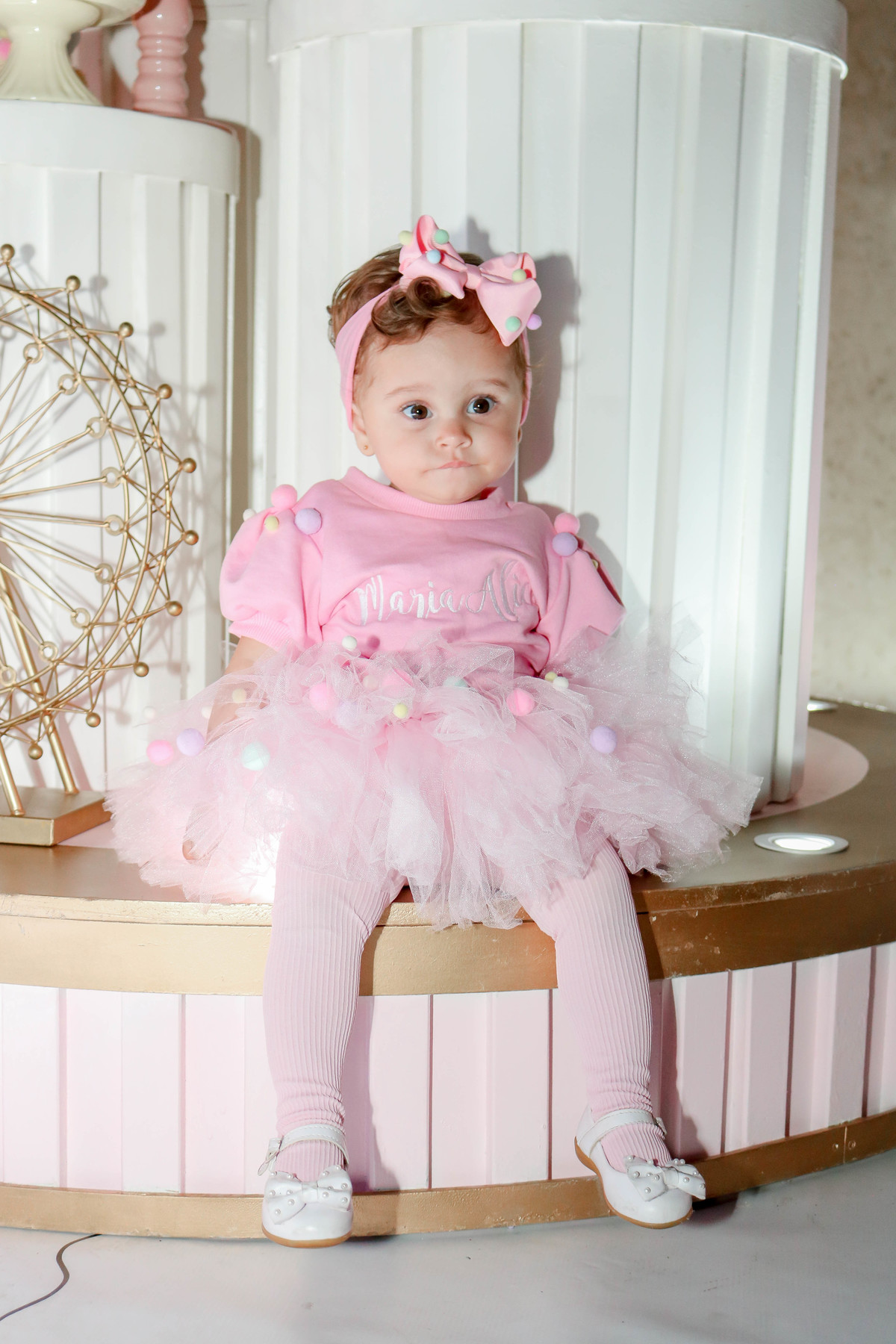 look de bebê circo rosa 