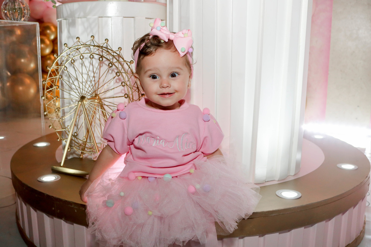 look de bebê circo rosa 