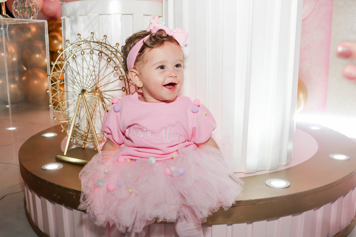 look de bebê circo rosa 