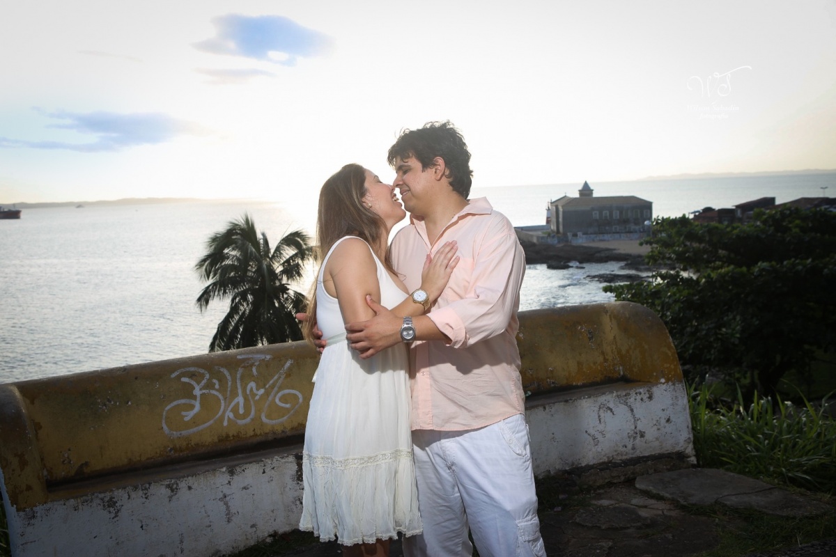 ensaio fotografico pré-casamento, noivos, noiva, noivo, praia da boa viagem, forte humaitá, fotografia de noivos