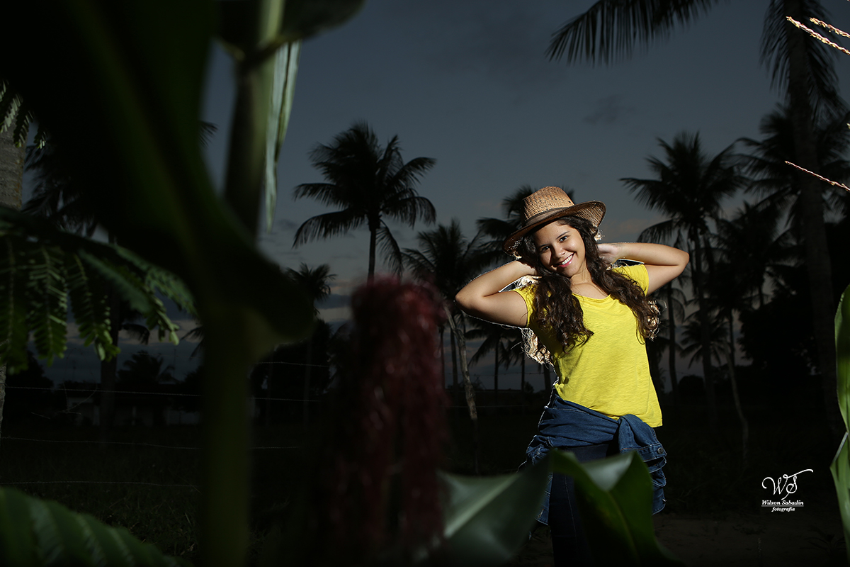 fotografia de 15 a debutante enfrente a espiga de milho
