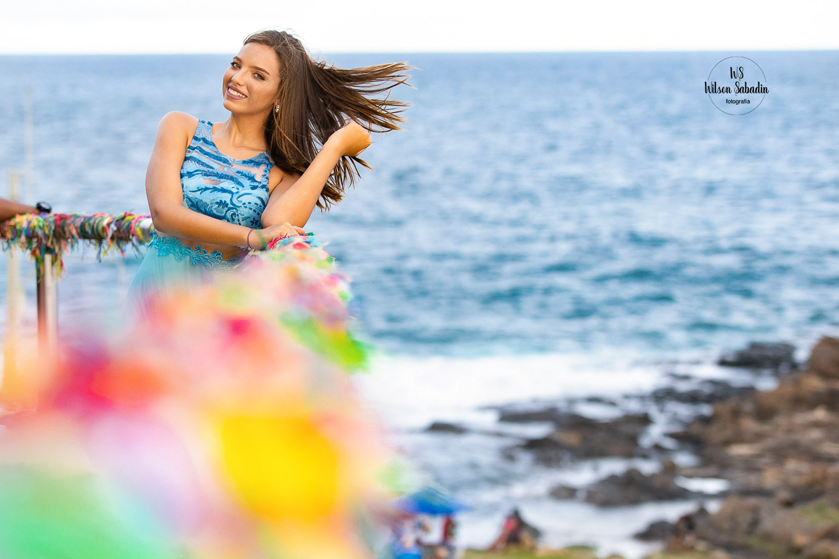 Wilson Sabadin fotografia de debutante em Salvador Bahia, no mirante do forte 