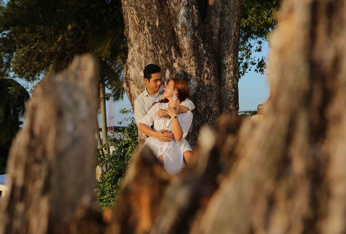 ensaio fotografico pré-casamento, noivos, noiva, noivo, praia da boa viagem, forte humaitá, fotografia de noivos, pré-wedding