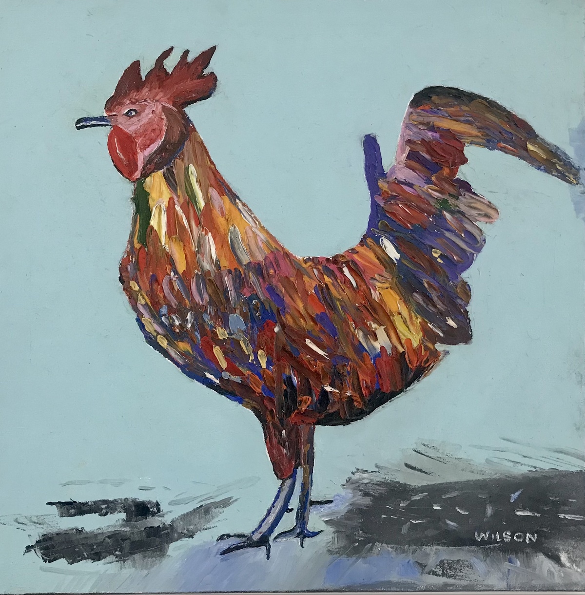 Galo empastulado a oléo