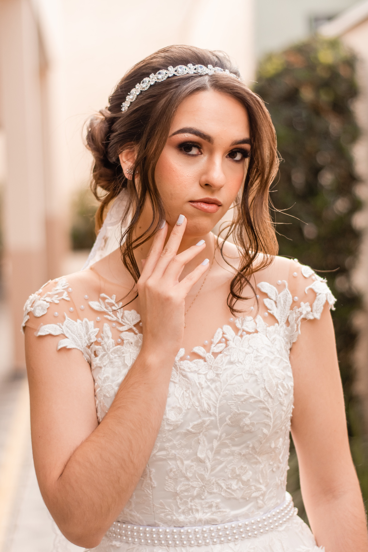 momento da noiva Adurey antes do seu casamento em Cerquilho