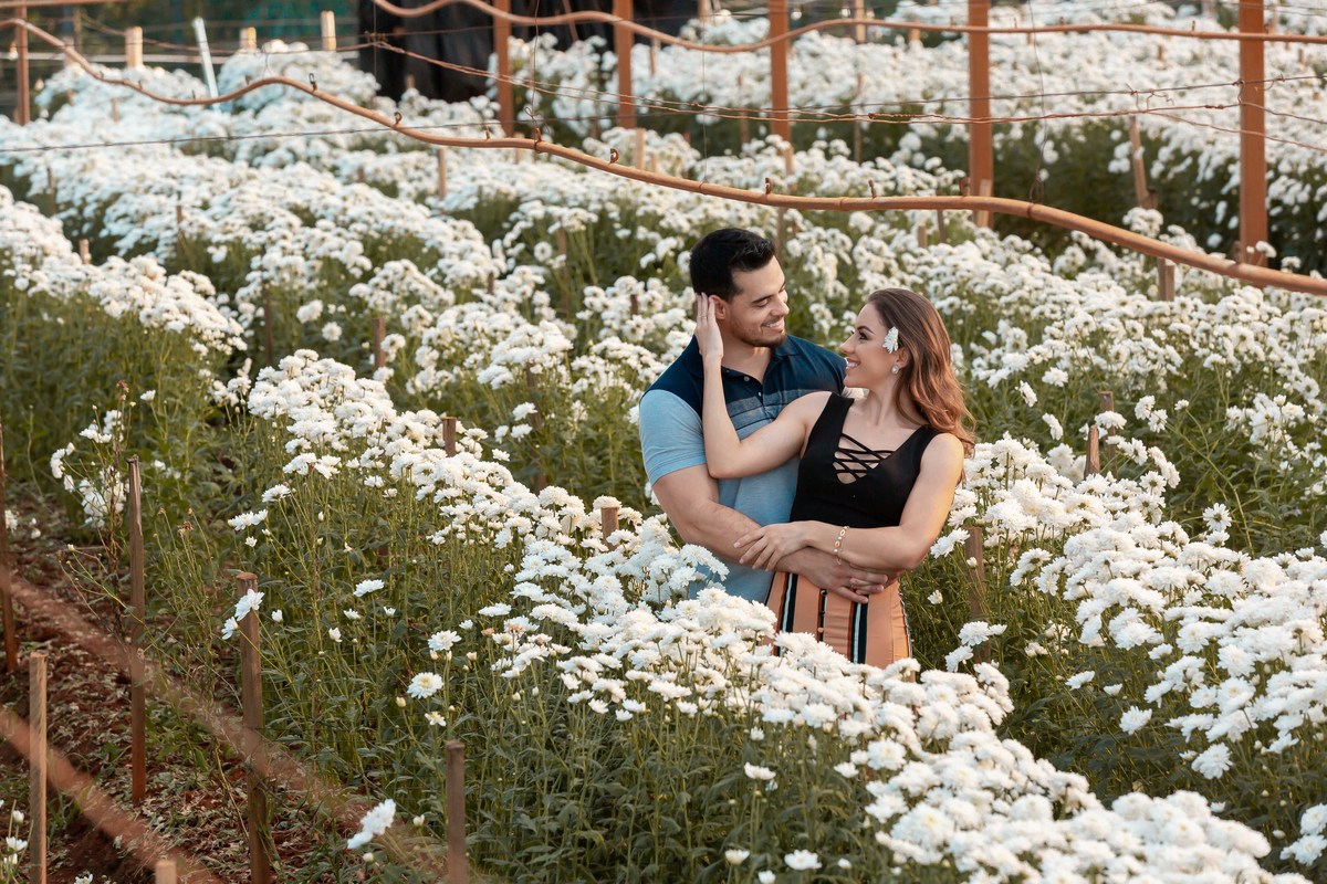 fotos de ensaio pré wedding do casal de noivos regiane e fabio em holambra cidade das flores fotografia pelo fotógrafo denis silveira