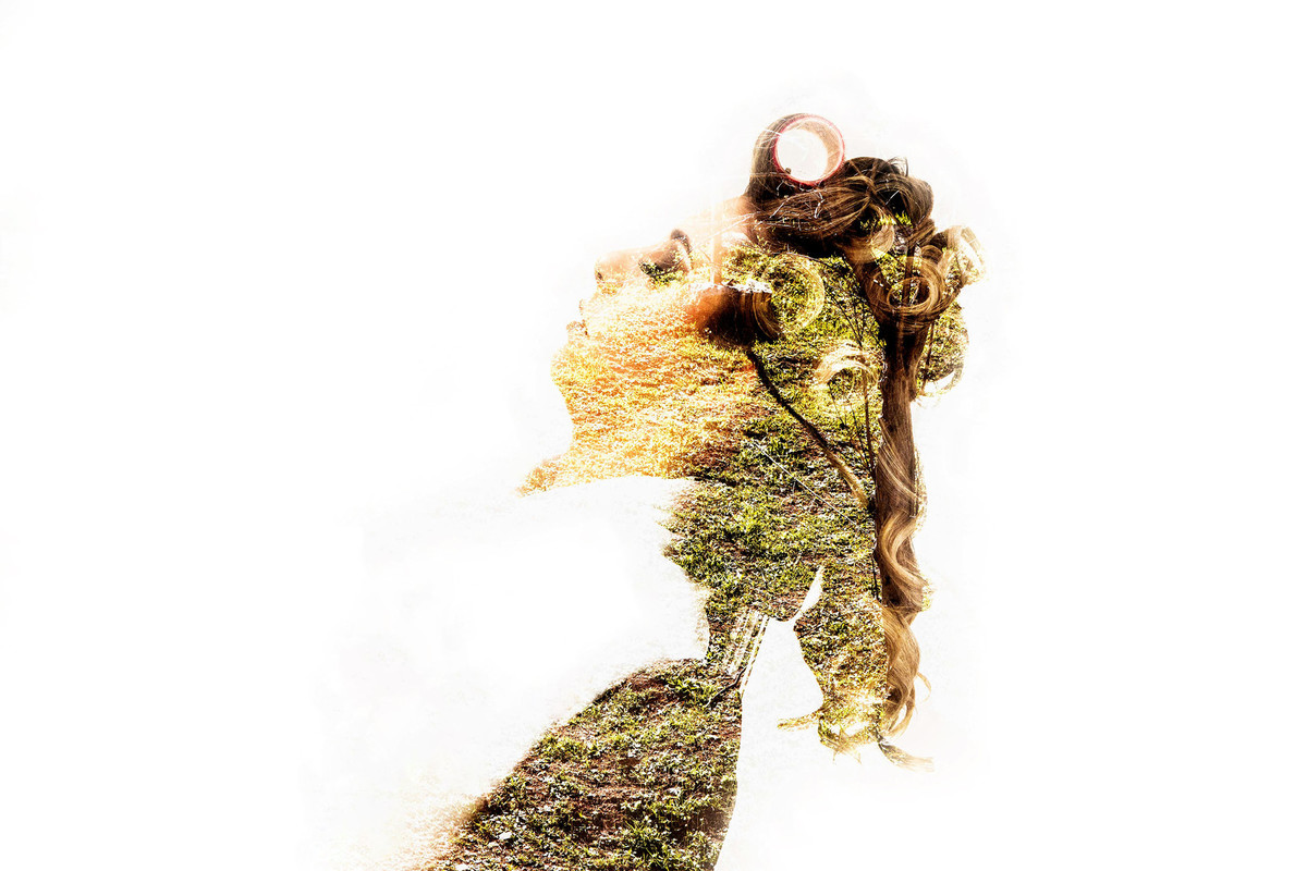 dupla exposição de noiva no making off