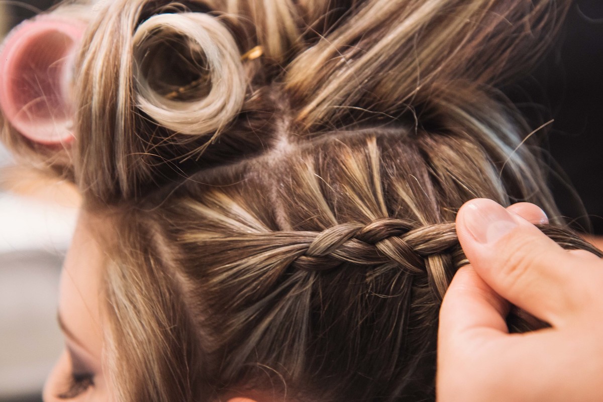 tranças no cabelo da noiva