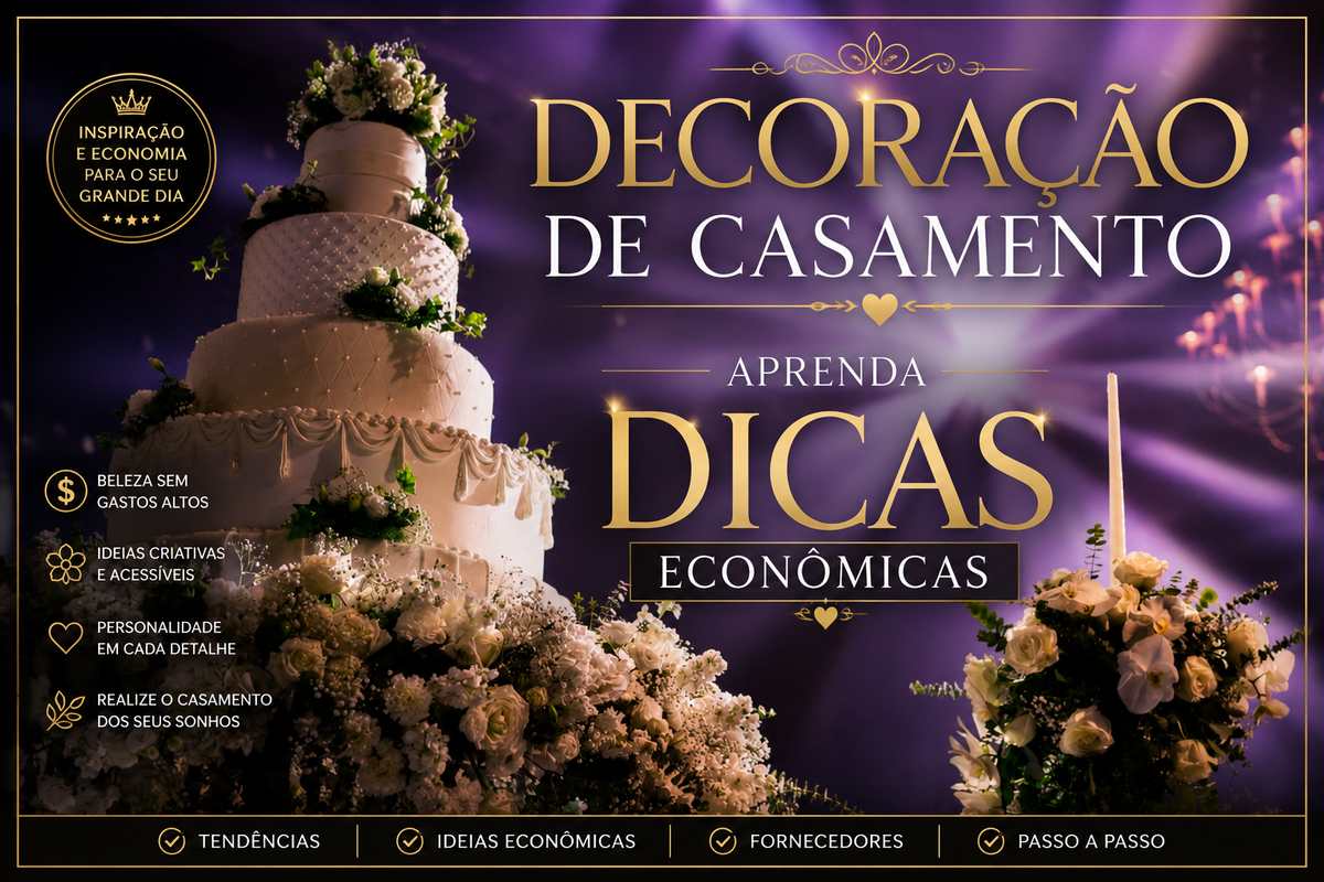 Imagem capa - DECORAÇÃO DE CASAMENTO - APRENDA DICAS ECONÔMICAS por Denis Silveira Fotografia