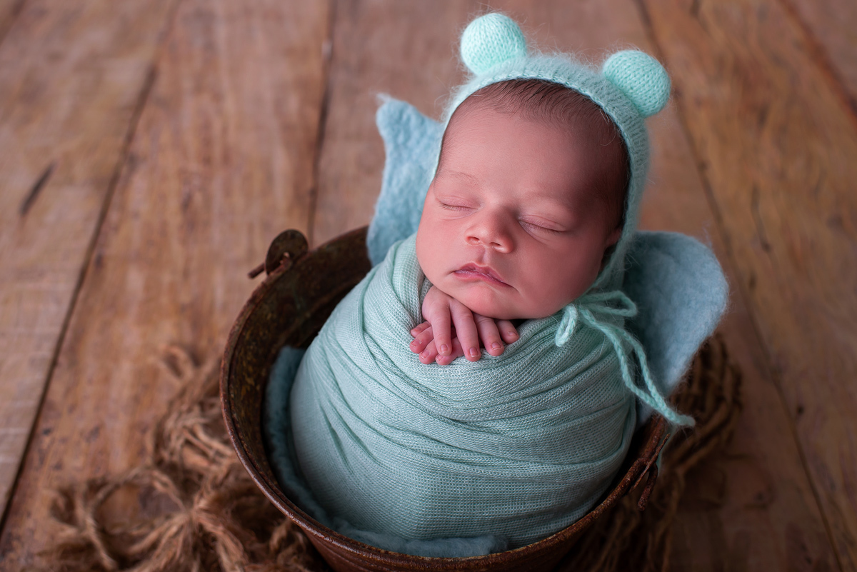 Ensaio de Newborn Campinas wrap baldinho