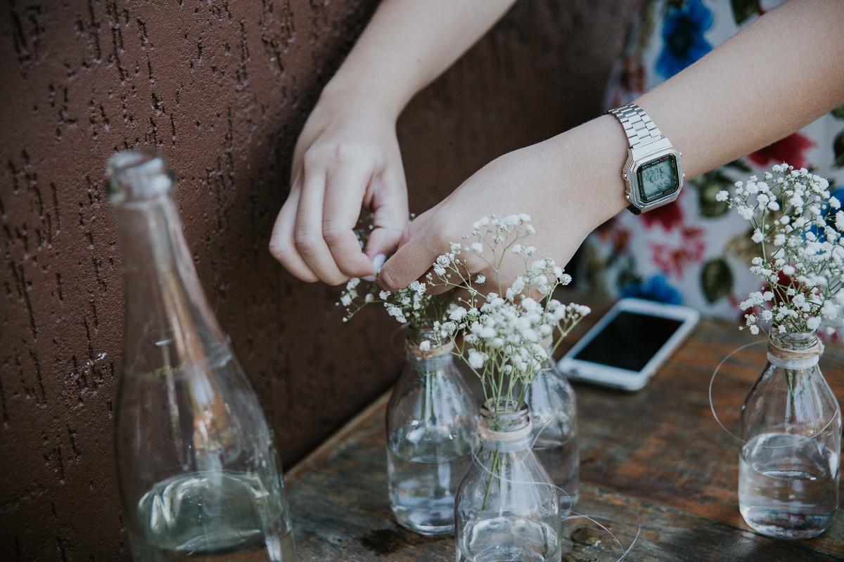 decoração de casamento feita pela propria noiva a mão handmade 