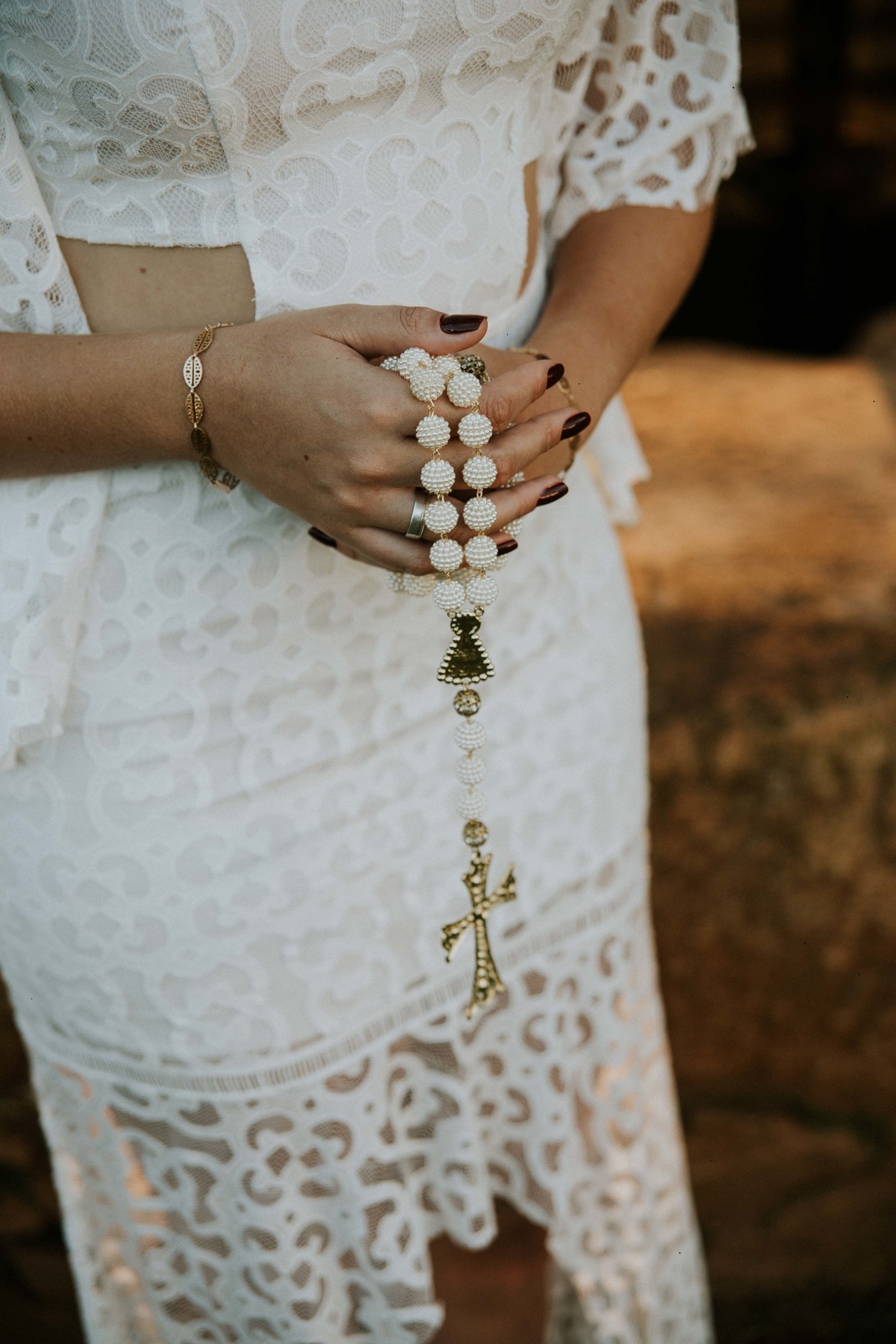 Inspiração de terço para usar no casamento religioso em Belo Horizonte