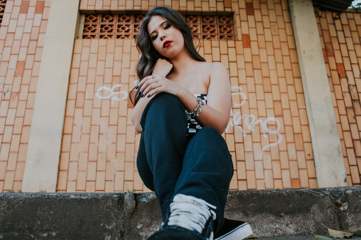 Street Portrait durante um ensaio de 15 anos estilo inspiração de fotos tumblr