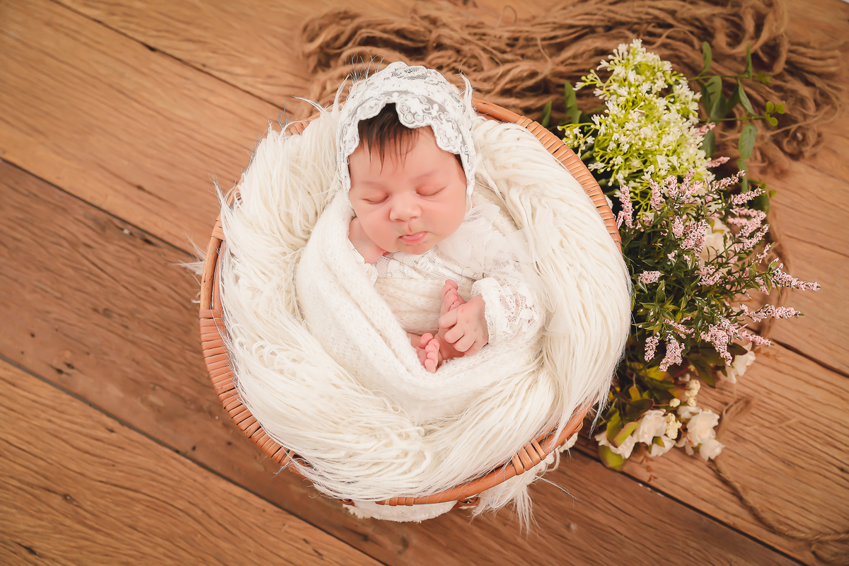 Recem nascido no cestinho
