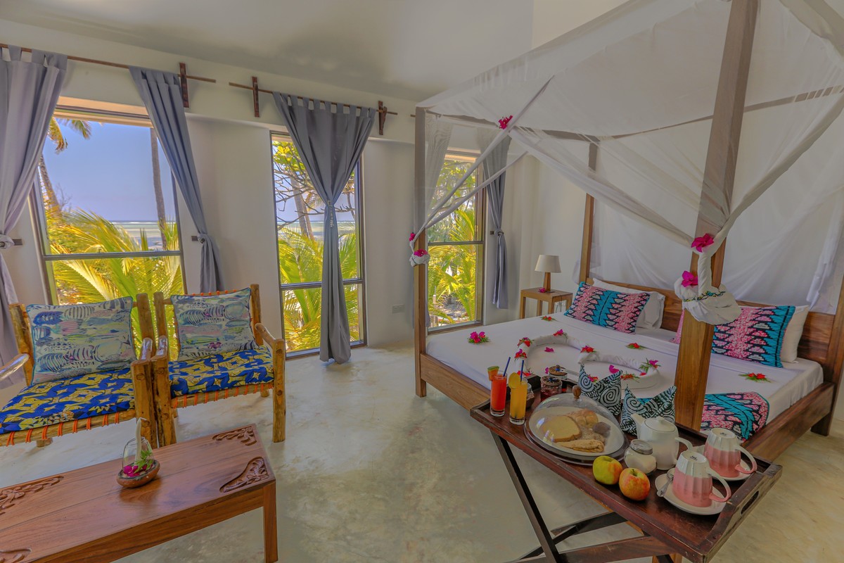 Fotos de Hotéis na praia  em Zanzibar café da manha na cama 