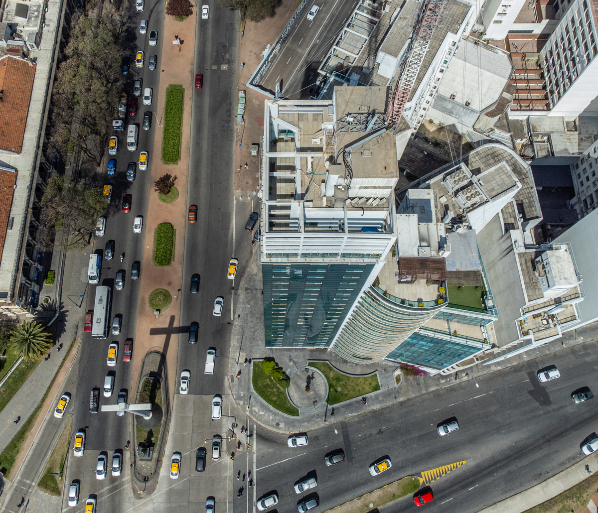 Fotografia de edifício residencial com drone, foto aerea. 