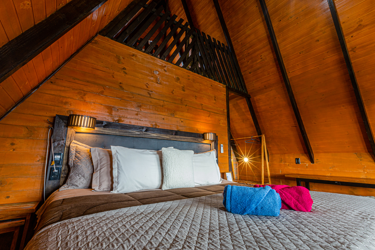 Cama muito confortável  Vista do Vale Chalés