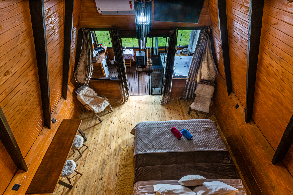 Vista do segundo andar no Vista do Vale Chalés