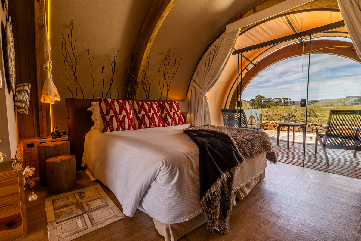 Cama no casulo  no Parador Cambará do Sul 