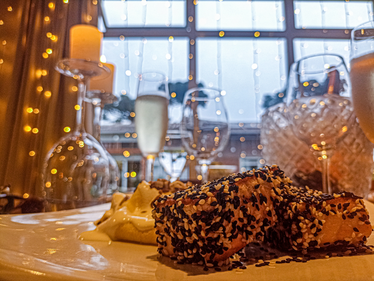 delicioso salmão na ceia de natal 