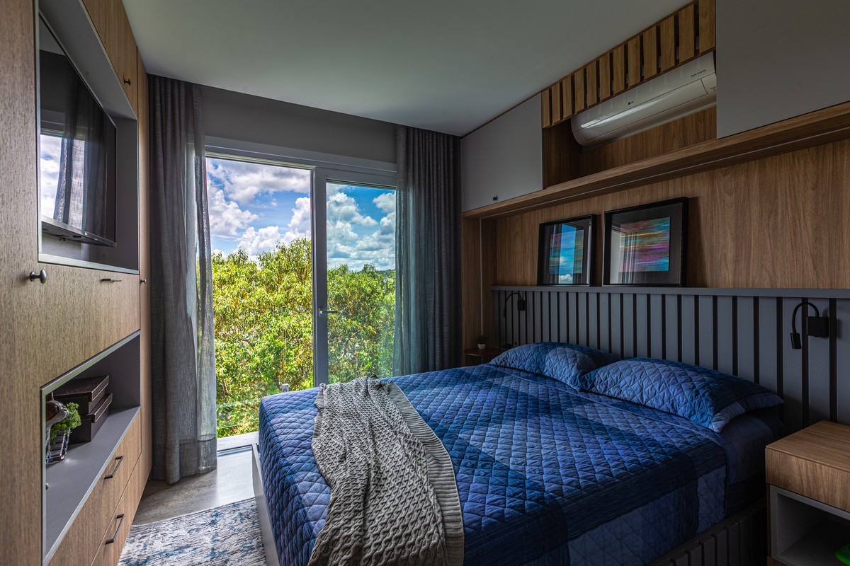 Fotografia profissional para Imobiliárias Gramado. Quarto do casal
