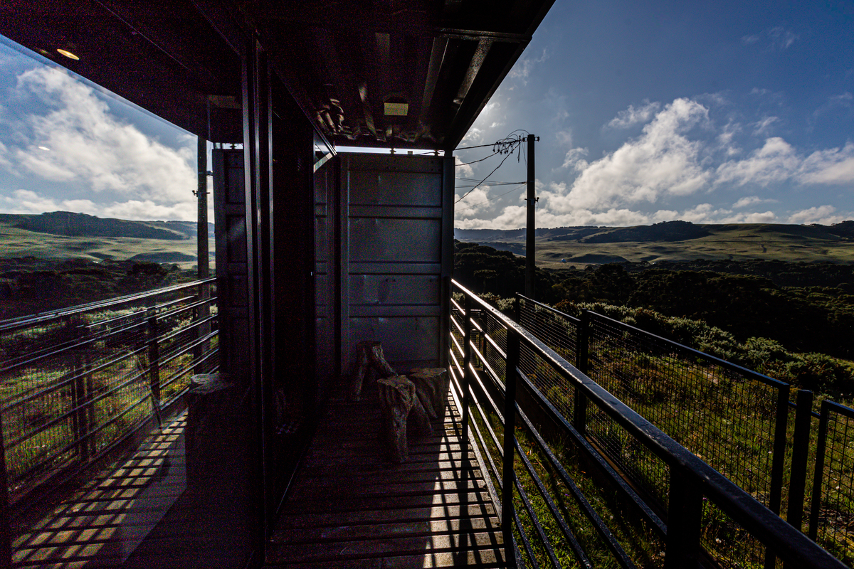 Hospedagem em Cambara do Sul. Cambara Containers.  Vista da varanda. 