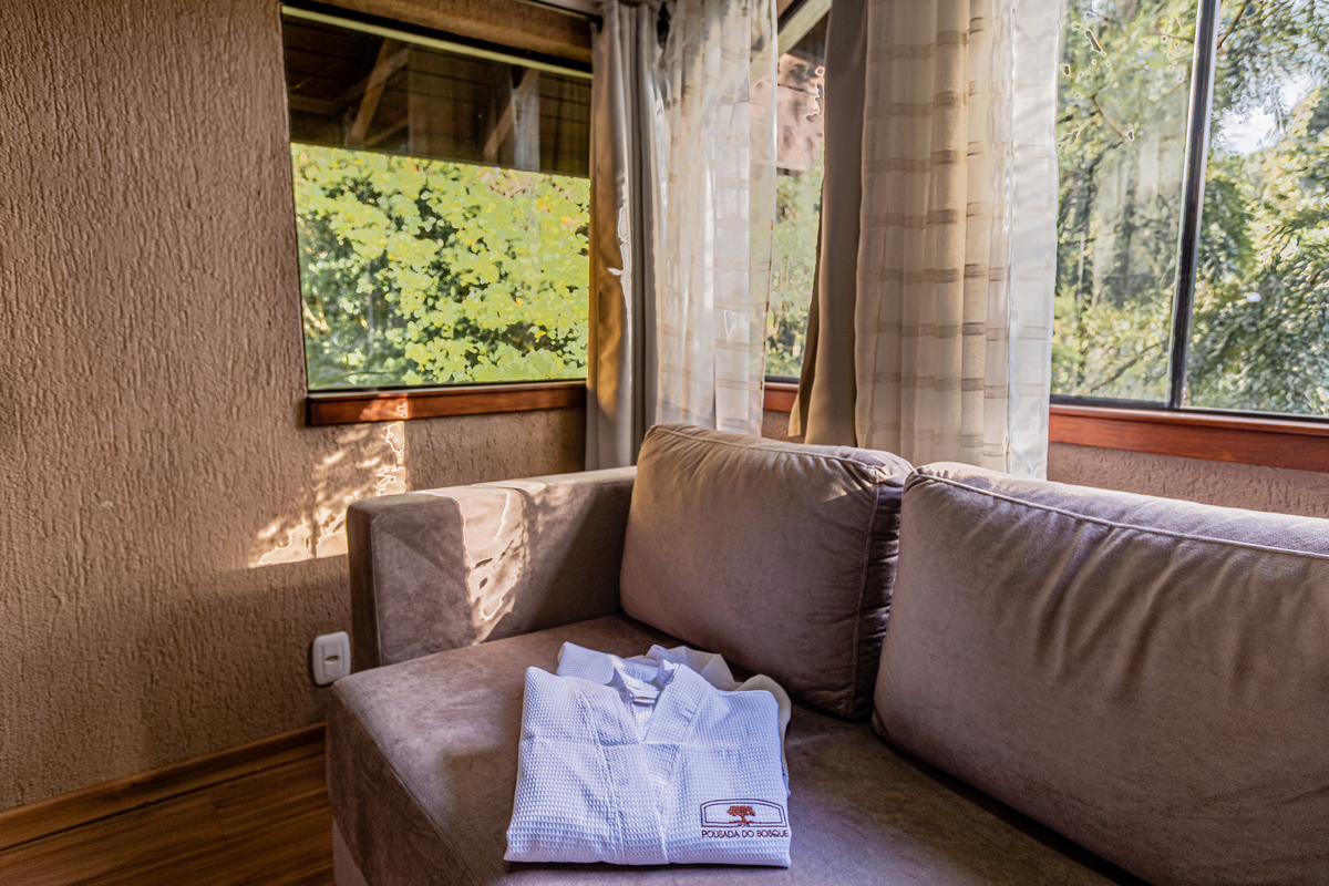 Roupão  na Pousada Bosque Canela. 