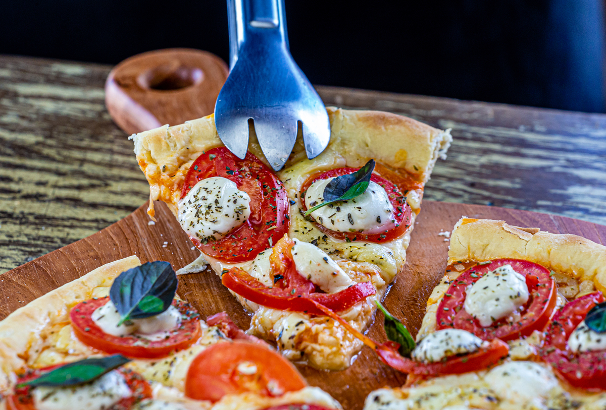 Suculência da pizza no La Hacienda Hotel 