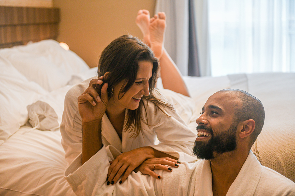 O amor esta no ar. Ensaio de casal em Gramado. 