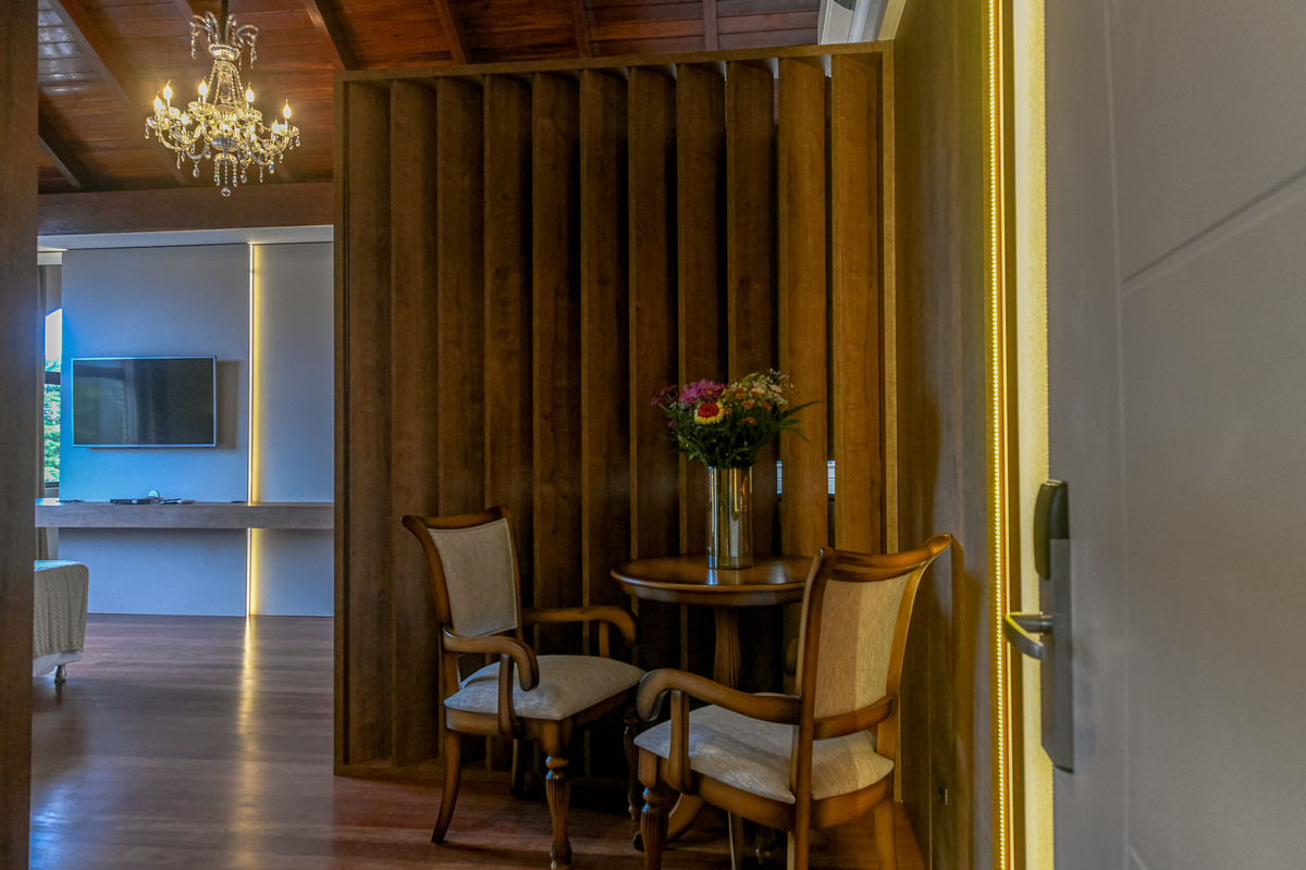 A belíssima suíte nova do Hotel Kaster em Gramado. 