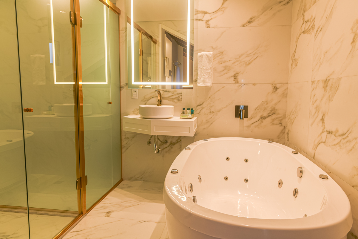 Banho de banheira em Gramado. 