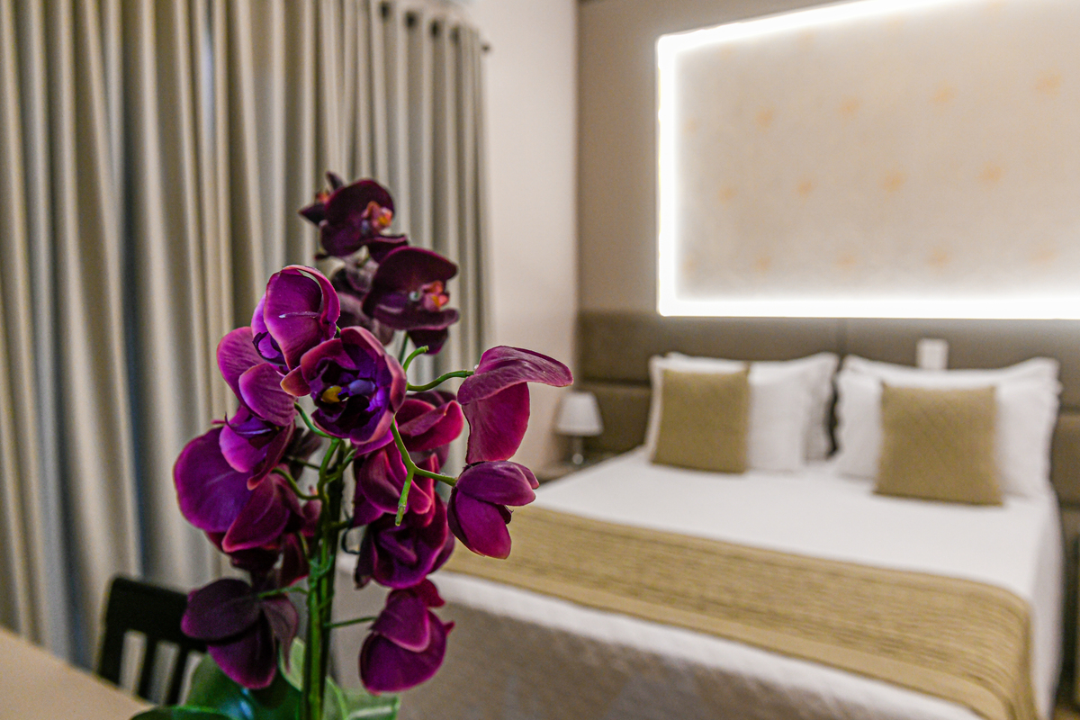 Flores e todo o charme do hotel Kaster. 